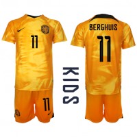 Dres Nizozemska Steven Berghuis #11 Domaci za djecu SP 2022 Kratak Rukav (+ kratke hlače)